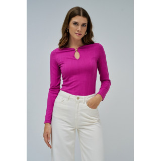 CAMISOLA DE MALHA CANELADA